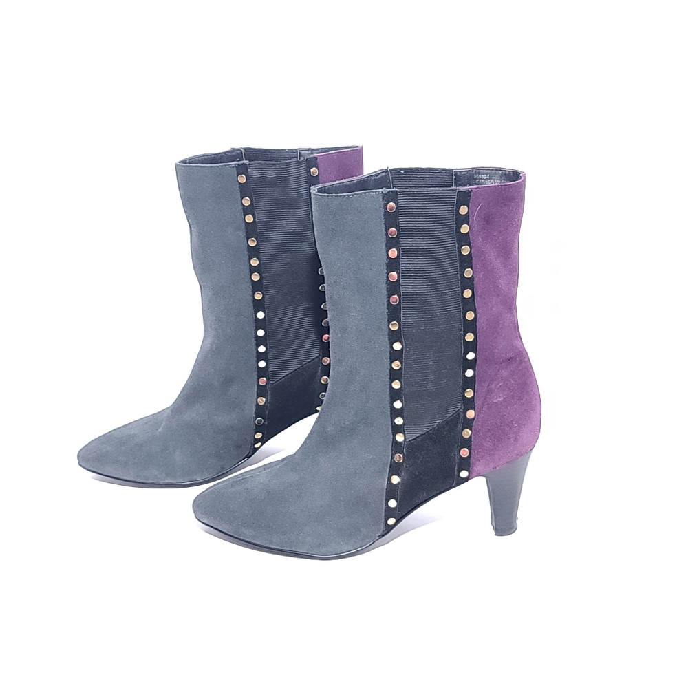 Lou Lou de la Falaise purple/ grey suede boots 9M - Picture 2 of 3